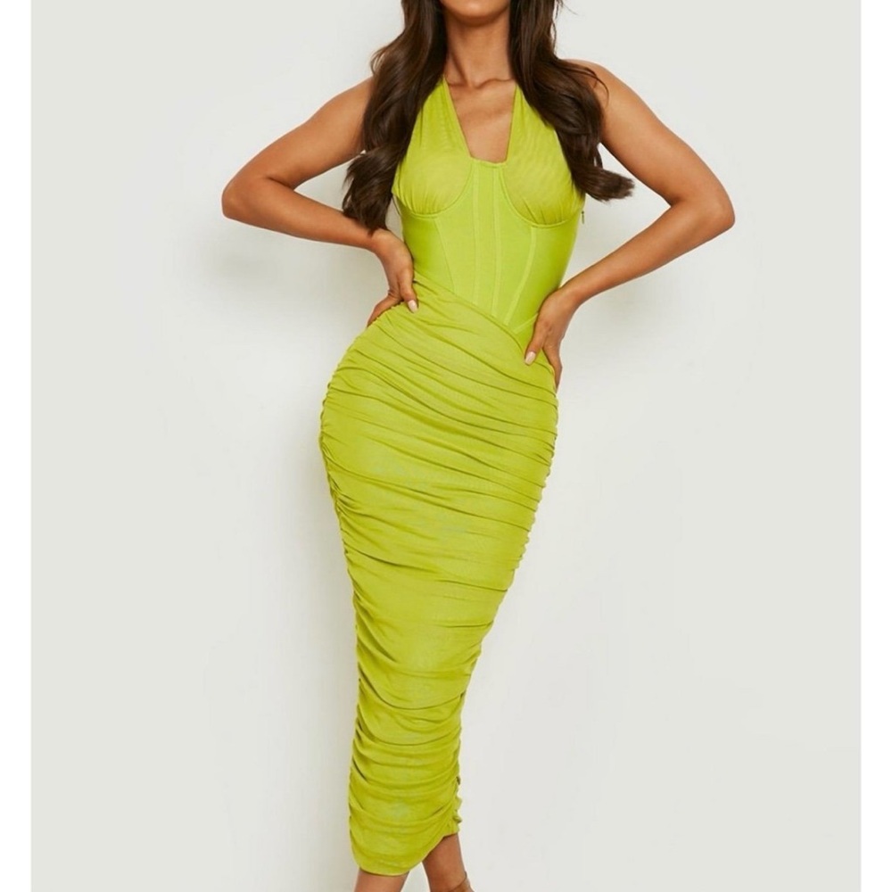 Green Bodycon midi dress